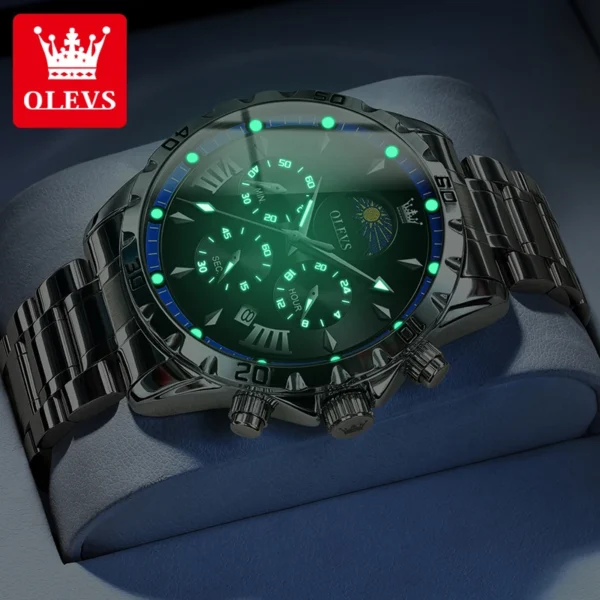 OLEVS 2949 Original Men's Watches Moon Phase Chronograph Waterpoof Luminous Quartz Watch Man Fashion Luxury Brand Watch for Men - Image 6