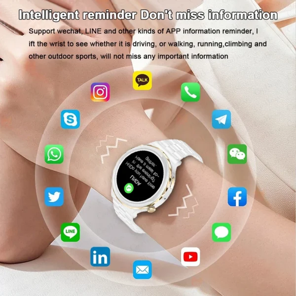 2024 New ECG+PPG SmartWatch Ladies Full Touch Screen Heart Rate Sports Fitness Watch Voice Call Waterproof Smart Watch Women+Box - Image 5
