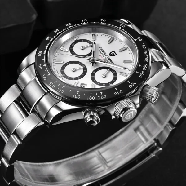 PAGANI DESIGN Top Luxury Brand Men Watches 100M Waterproof Quartz Wristwatch Sport Chronograph AR Sapphire mirror VK63 All Steel - Image 4