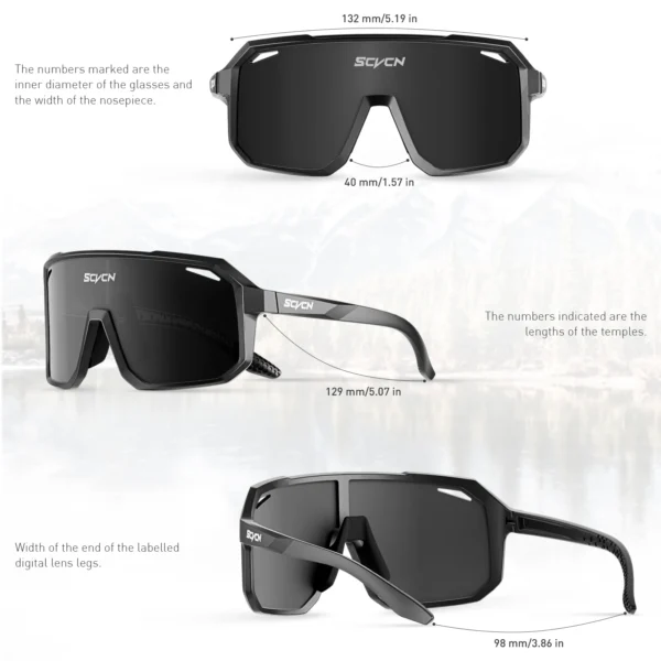 SCVCN Cycling Glasses Sport Sunglasses MTB BMX Men Women Running Driving Fishing Golf Bicycle - Image 3