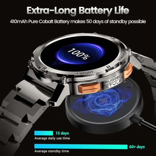 2024 Original KOSPET TANK T2 Smart Watch For Men Smartwatch AI Voice Bluetooth Call Waterproof Digital Electronic Smartwatch - Image 4