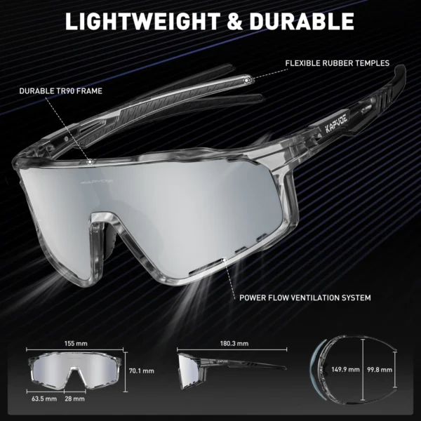 KAPVOE Polarized Cycling Glasses Men Women Mountain Bike Glasses MTB Riding TR90 Sport Sunglasses Running Bicycle Triathlon - Image 5