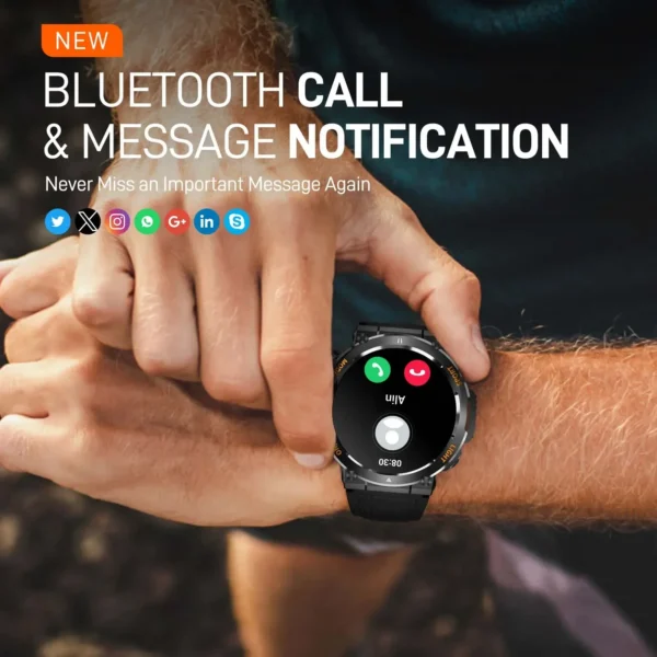 EIGIIS Military Smart Watch For Men 100+ Sports Modes Fitness 450mAh Tracker IP67 Waterproof Heart Rate Long Life Battery HT17 - Image 3